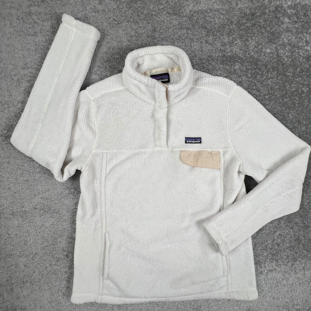 Patagonia Womens Re-Tool Snap-T Fleece Pullover Raw Linen White 25443 Large L